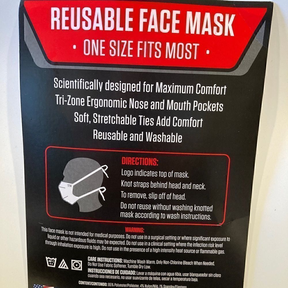 Nightingale reusable facemask Black unisex Lot of 5 - Picture 2 of 2